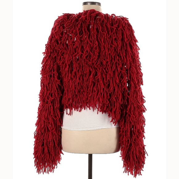 💥STUNNING💥 Bad Romance Shaggy Cardigan in Red - Picture 15 of 16